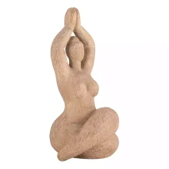Brown Resin Namaste Female Yoga Figurine