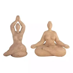 Brown Resin Namaste Female Yoga Figurine