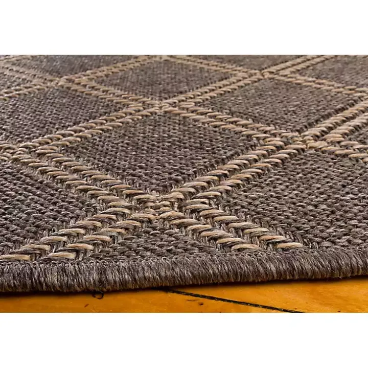Brown Santorini Trellis Outdoor Area Rug, 7x9