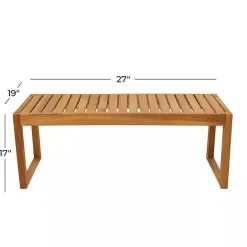 Brown Teak Wood Slatted Outdoor Coffee Table