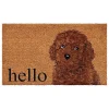 Brown Toy Poodle Hello Doormat