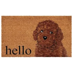 Brown Toy Poodle Hello Doormat