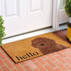 Brown Toy Poodle Hello Doormat