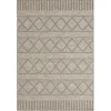 Brown Transitional Stripes Outdoor Rug, 8x10