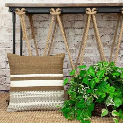 Brown Transitional Stripe Pillow