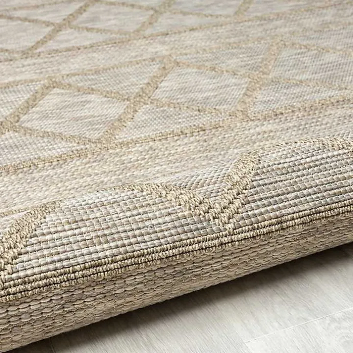 Brown Transitional Stripes Outdoor Rug, 8x10