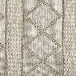Brown Transitional Stripes Outdoor Rug, 8x10