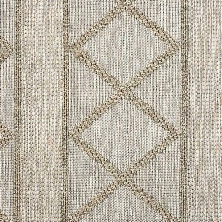 Brown Transitional Stripes Outdoor Rug, 8x10