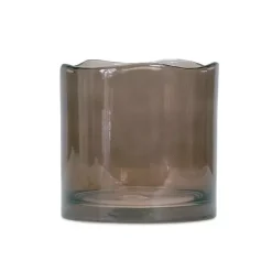 Brown Wavy Glass Vase, 6 in.