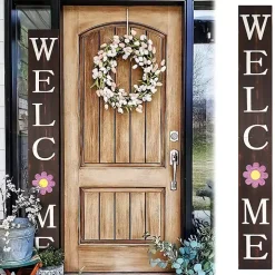 Brown Welcome Spring Porch Board