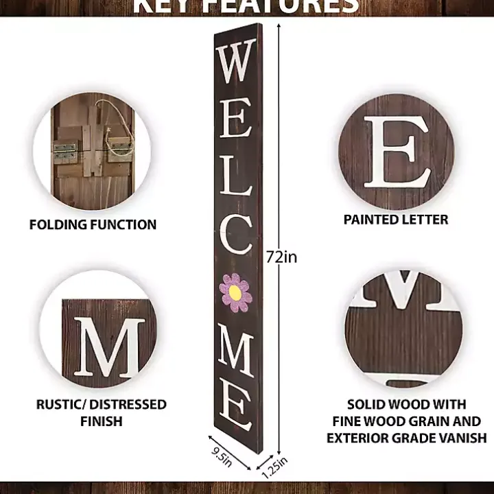 Brown Welcome Spring Porch Board