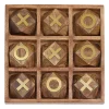 Brown Wood and Gold Tic Tac Toe Game Set
