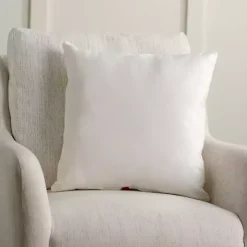 Bulldog with Santa Hat Christmas Pillow