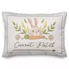 Bunny Carrot Patch Lumbar Pillow