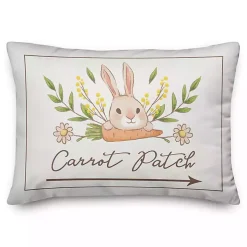 Bunny Carrot Patch Lumbar Pillow