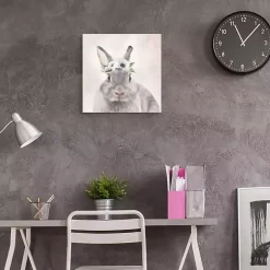 Bunny Flower Crown Easter Canvas Wall Art
