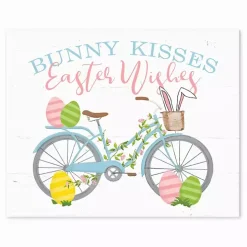 Bunny Kisses Easter Wishes Table Canvas Art Print