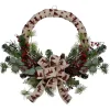 Burlap Buffalo Check Foliage Wreath