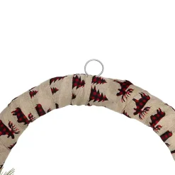 Burlap Buffalo Check Foliage Wreath
