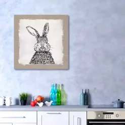 Burlap Bunny Drawing Canvas Art Print