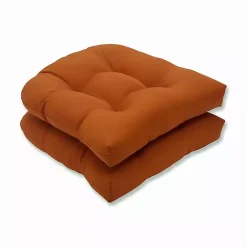 Burnt Orange Outdoor Seat Cushions, Set of 2