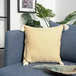 Buttercup Chevron Organic Cotton Throw Pillow