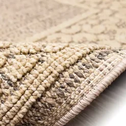 Camel Leopard Border Outdoor Area Rug, 5x7