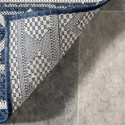 Cammie Blue Moroccan Tribal Outdoor Rug, 5x8