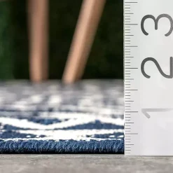 Cammie Blue Moroccan Tribal Outdoor Rug, 8x10