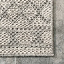 Cammie Gray Moroccan Geometric Outdoor Rug, 8x10