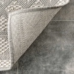 Cammie Gray Moroccan Geometric Outdoor Rug, 8x10