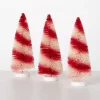 Candy Cane Bottle Brush Christmas Trees, Set of 3