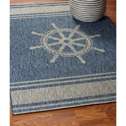 Captiva Nautical Helm Outdoor Area Rug, 5x7