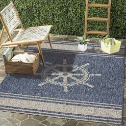 Captiva Nautical Helm Outdoor Area Rug, 7x9