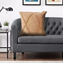 Caramel Frappe Tufted Diamond Pillow, 18 in.