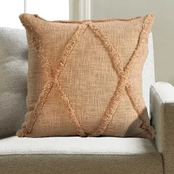 Caramel Frappe Tufted Diamond Pillow, 18 in.