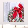Cardinal on a Wreath Canvas Art Print