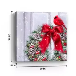 Cardinal on a Wreath Canvas Art Print