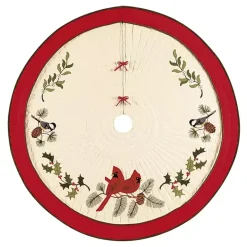 Cardinals and Holly Christmas Tree Skirt