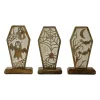 Carved Wooden Coffin Statues, Set of 3
