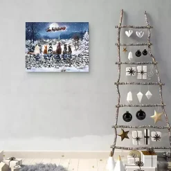 Cats Under Starry Sky Christmas Canvas Art Print