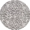 Cauli Black Leopard Print Round Outdoor Rug, 5 ft.