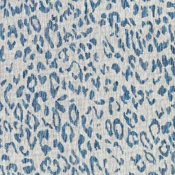 Cauli Blue Leopard Print Outdoor Rug, 4x5
