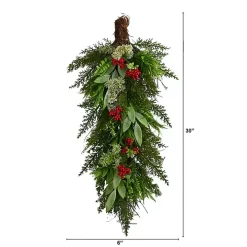 Cedar and Eucalyptus Berry Teardrop Swag