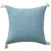 Cerulean Chevron Organic Cotton Throw Pillow