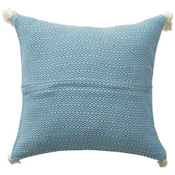 Cerulean Chevron Organic Cotton Throw Pillow
