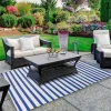 Cerulean Stripes Outdoor Area Rug, 4x6