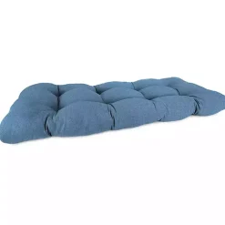 Chambray Blue French Outdoor Wicker Settee Cushion