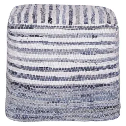 Chambray Woven Stripe Cotton Pouf