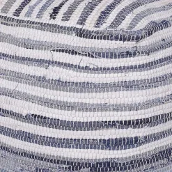 Chambray Woven Stripe Cotton Pouf